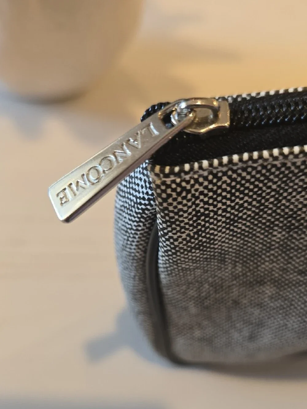 Lancome Gray and Black Cosmetic Pouch